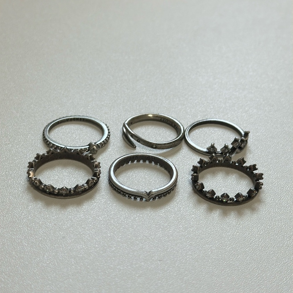 Kendra Scott Antique Silver Set of 6 Rings